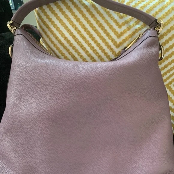 💕Authenic Gucci Mauve Leather Hobo Shoulder Tote Convertible Detachable Strap - Picture 7 of 13